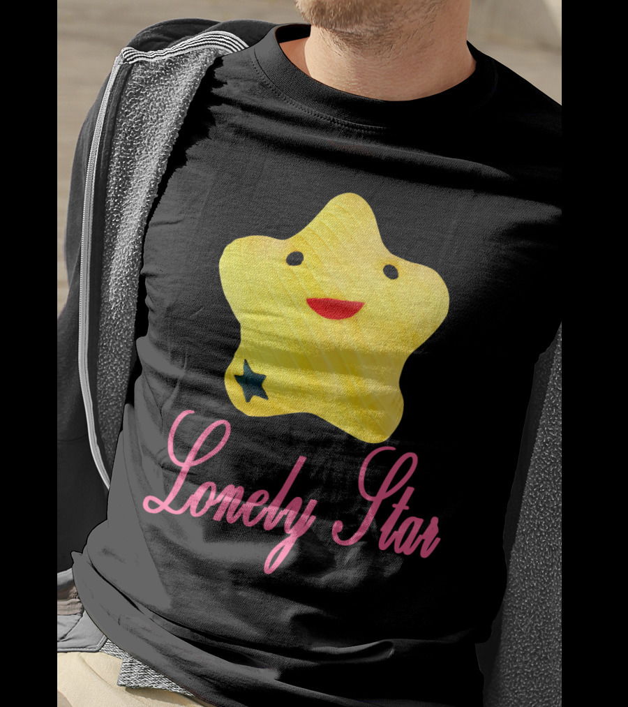 Lonely Star Yellow Smiling Character T-Shirt