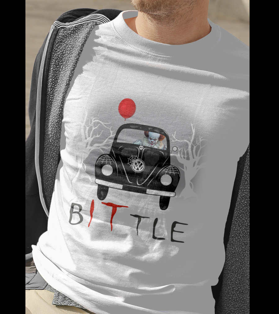 Pennywise IT Clown Driving Volkswagen Beetle With Red Balloon Bittle T-Shirt