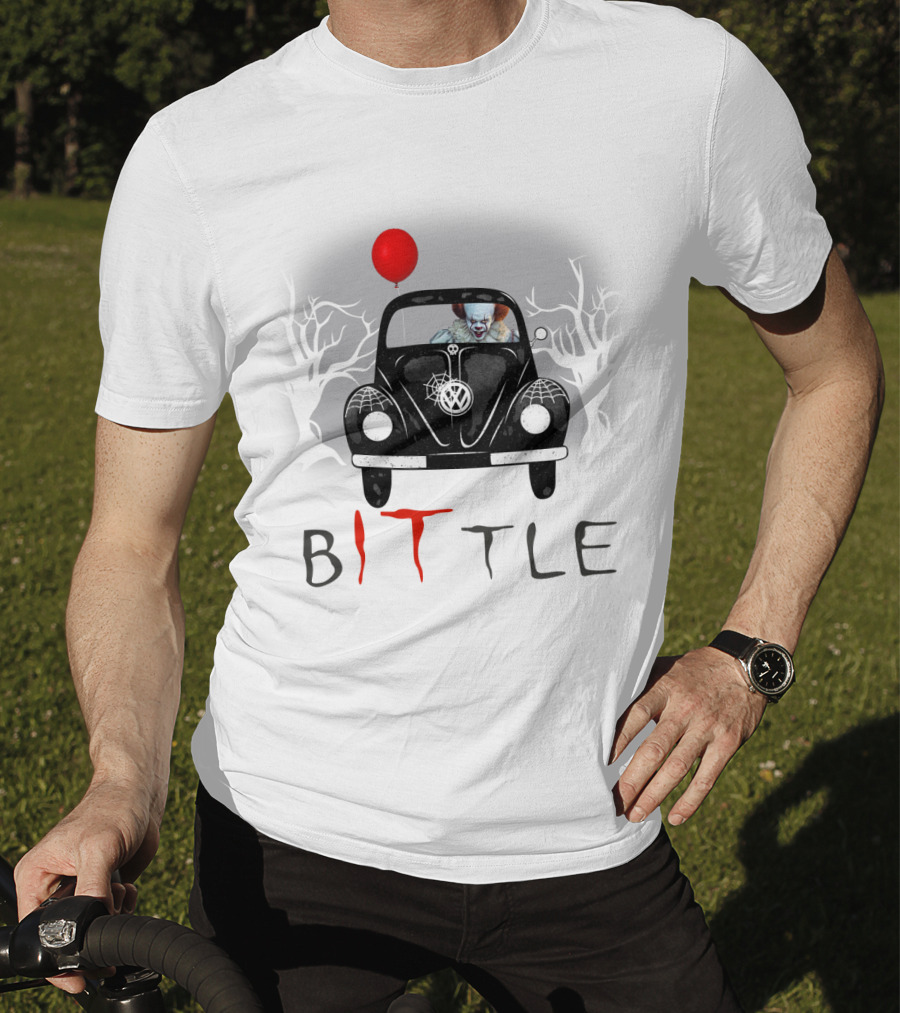 Pennywise IT Clown Driving Volkswagen Beetle With Red Balloon Bittle T-Shirt