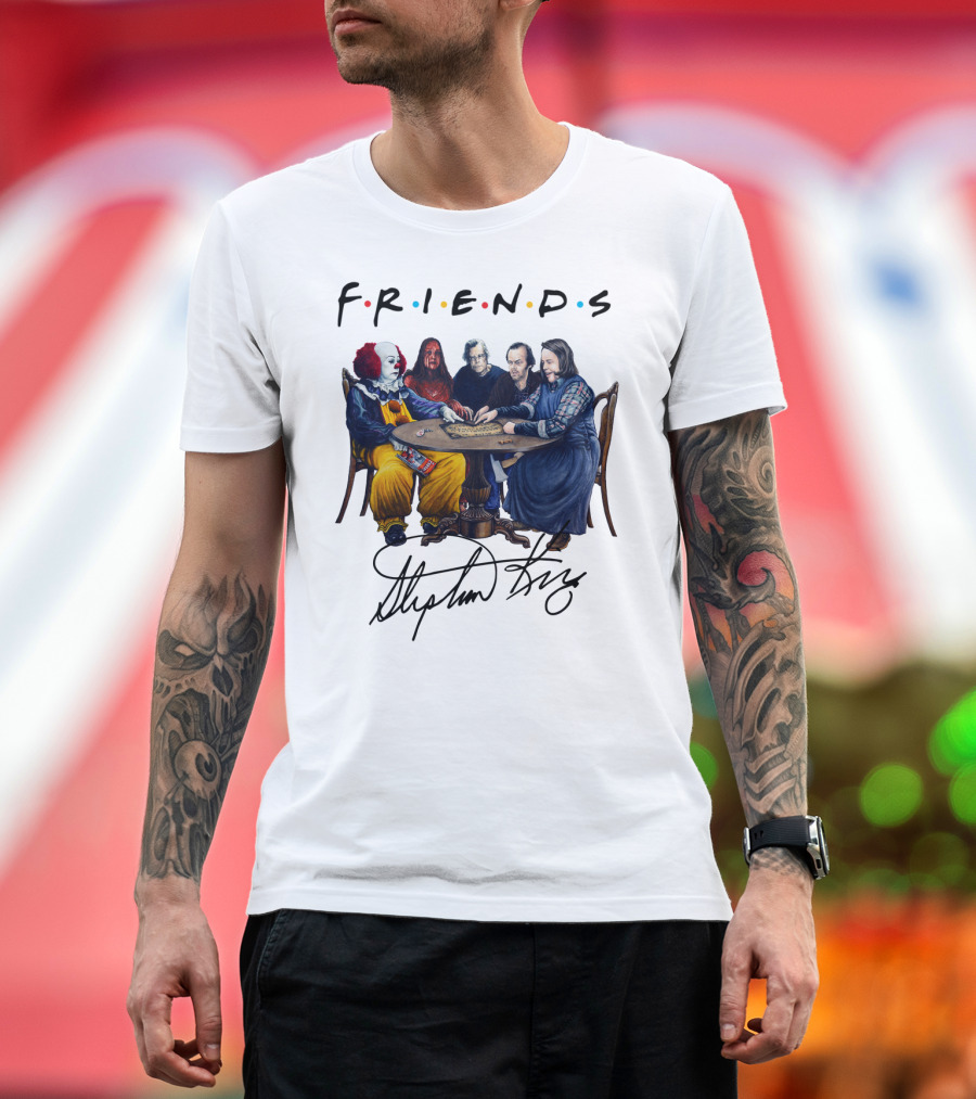 Stephen King Horror Icons as Friends Cast with Signature T-Shirt