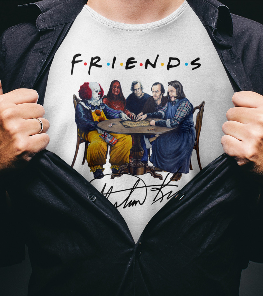Stephen King Horror Icons As Friends Cast With Signature T-Shirt