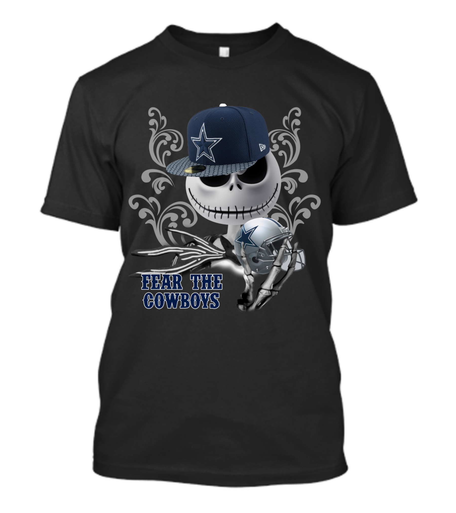 Jack Skellington Fear The Cowboys Dallas Football Crossover T-Shirt