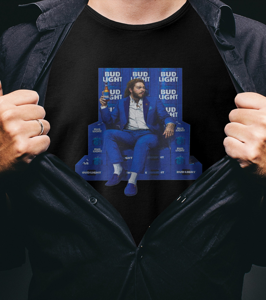 Post Malone Bud Light Beer Throne Iconic T-Shirt
