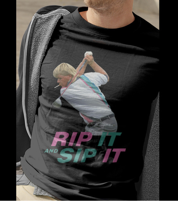John Daly Rip It And Sip It Golf Swing Iconic T-Shirt