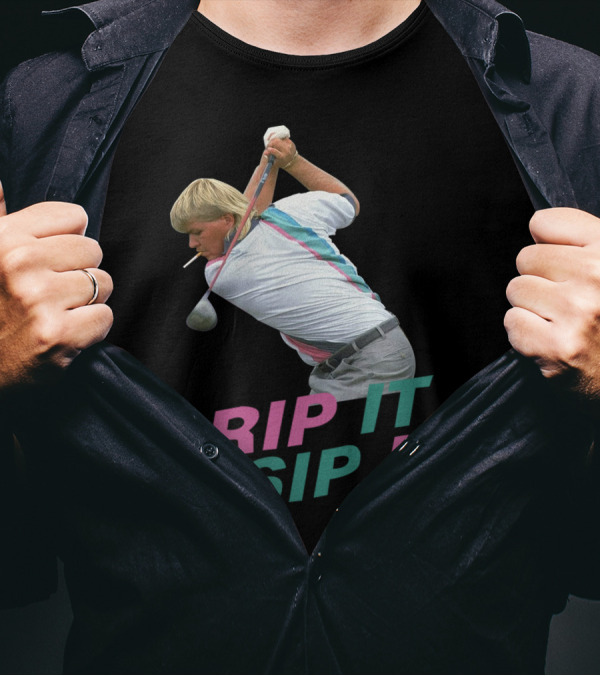 John Daly Rip It And Sip It Golf Swing Iconic T-Shirt