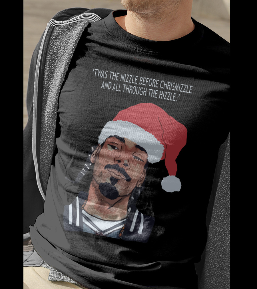 Snoop Dogg 'Twas The Nizzle Before Christmizzle And All Through The Hizzle Santa Hat T-Shirt