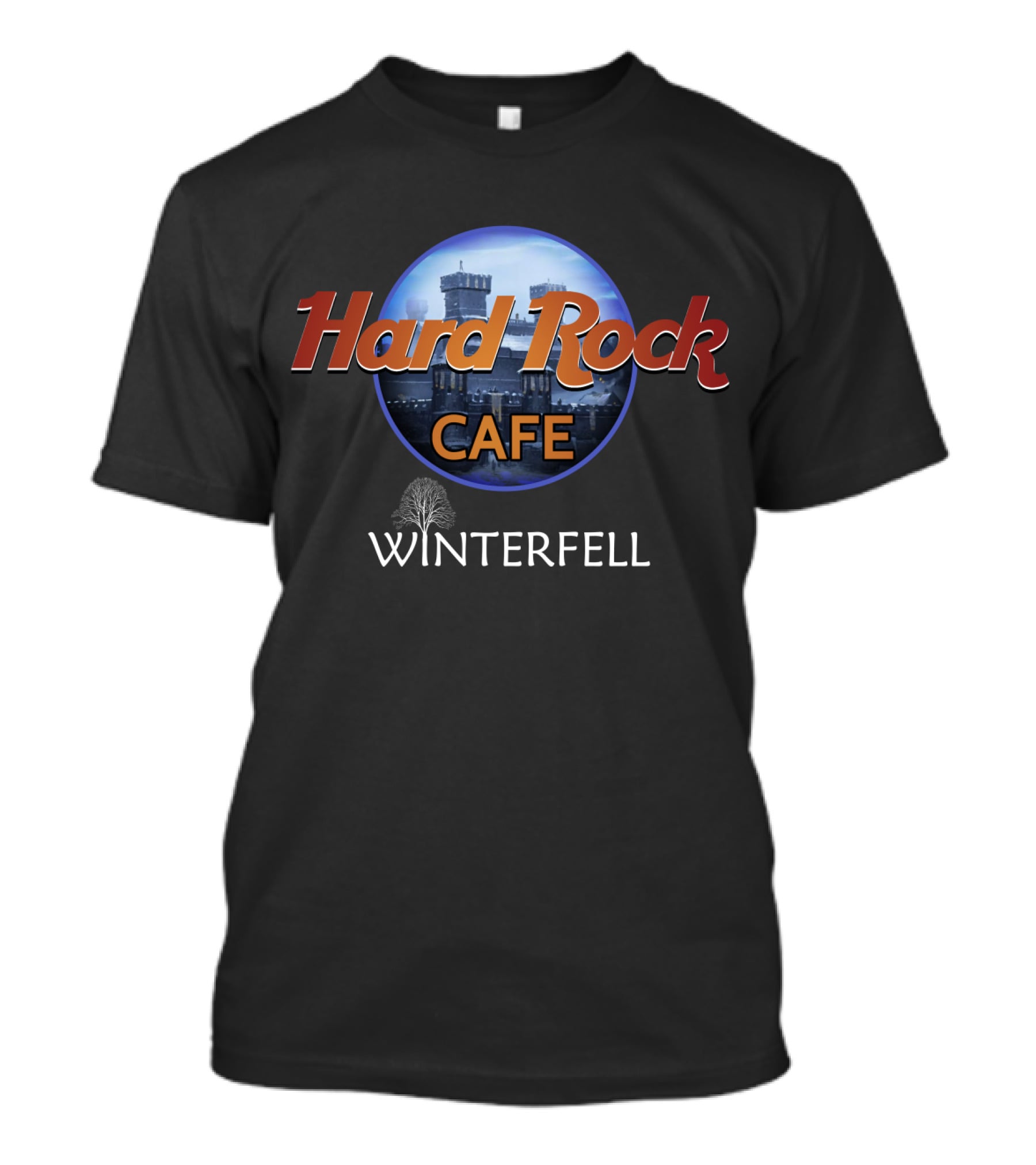 Hard Rock Cafe Winterfell Iconic Parody With Castle T-Shirt