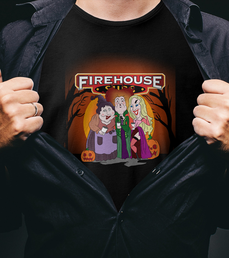 Hocus Pocus Sanderson Sisters Firehouse Subs Halloween Tres Hermanas Calabazas T-Shirt