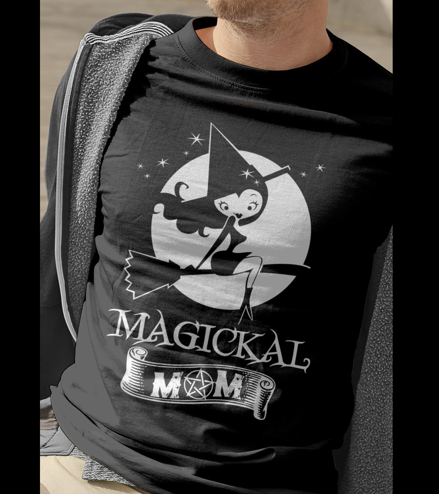 Magickal Mom Pagan Wiccan Witch Broomstick T-Shirt