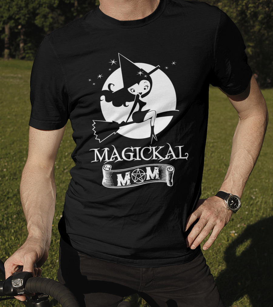 Magickal Mom Pagan Wiccan Witch Broomstick T-Shirt