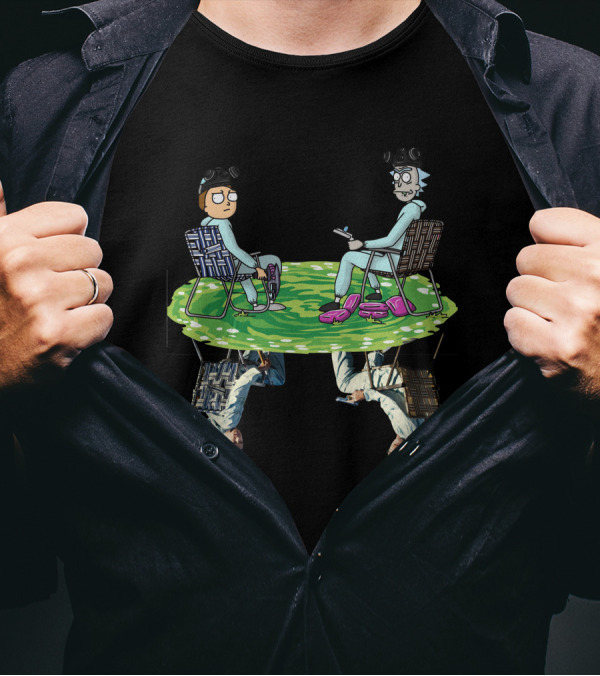 Rick And Morty Breaking Bad Crossover Portal Reflection T-Shirt