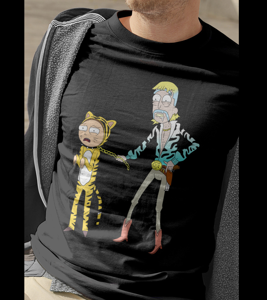 Rick And Morty Joe Exotic Tiger King Parody Character Mashup T-Shirt