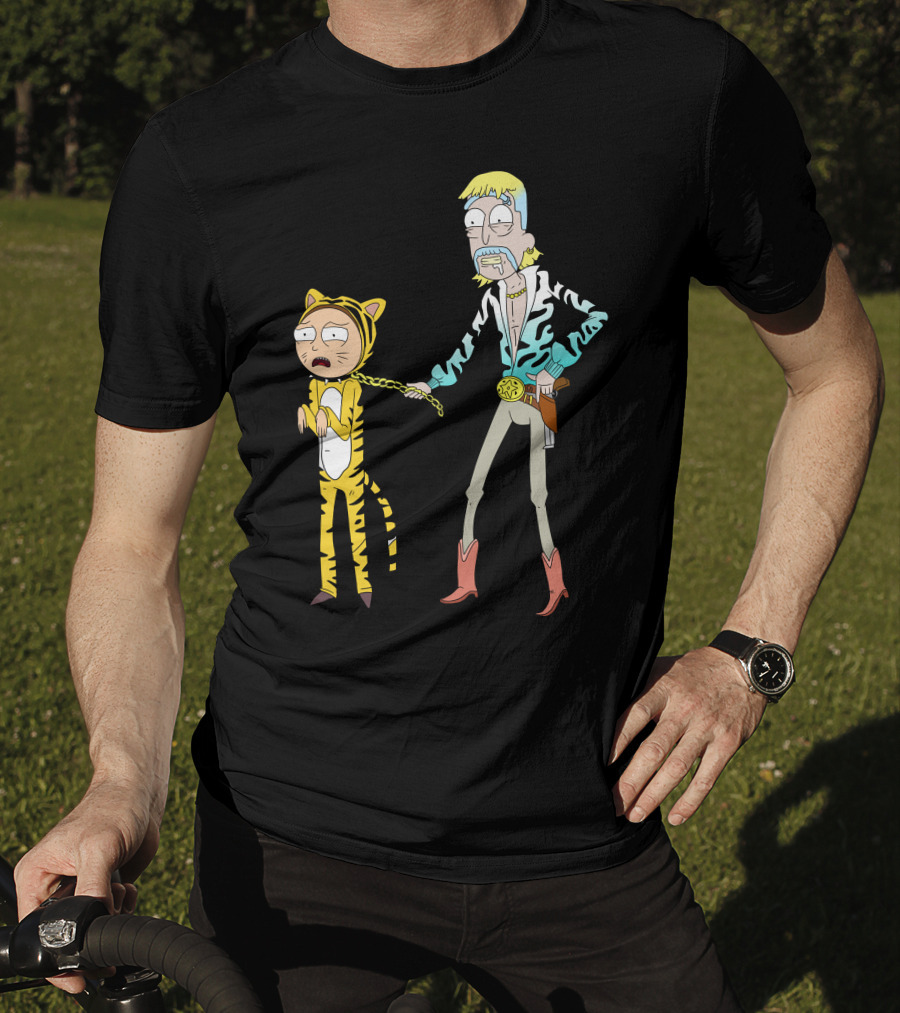 Rick And Morty Joe Exotic Tiger King Parody Character Mashup T-Shirt