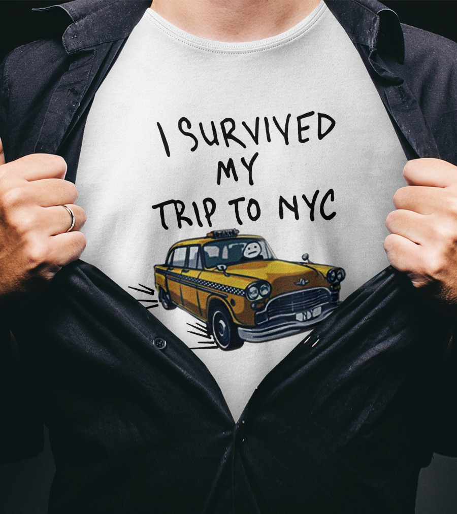 Tom Holland Spiderman Homecoming I Survived My Trip To NYC Yellow Taxi T-Shirt