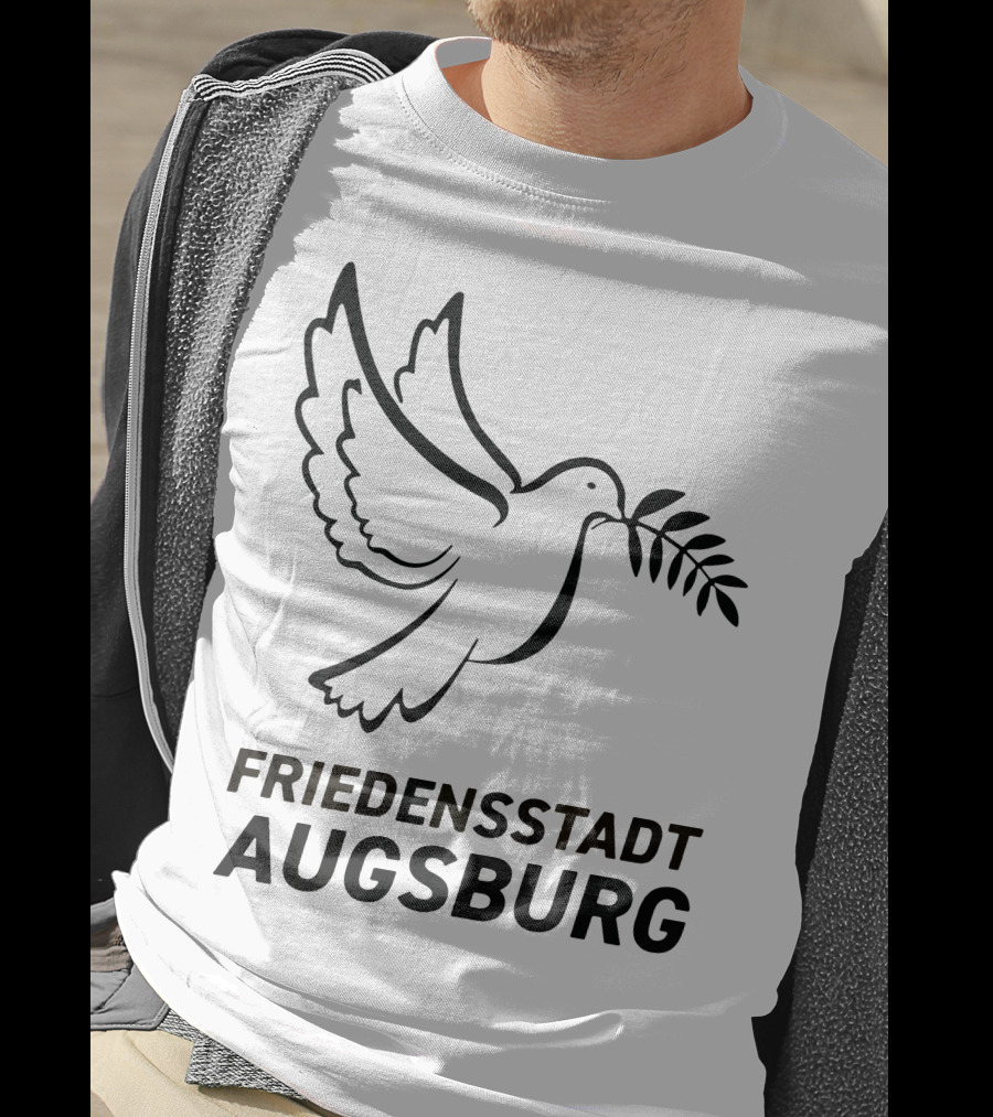 Stefan Reuter Friedensstadt Augsburg Peace Dove With Olive Branch T-Shirt