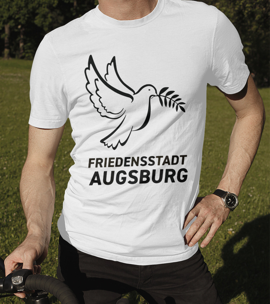 Stefan Reuter Friedensstadt Augsburg Peace Dove With Olive Branch T-Shirt