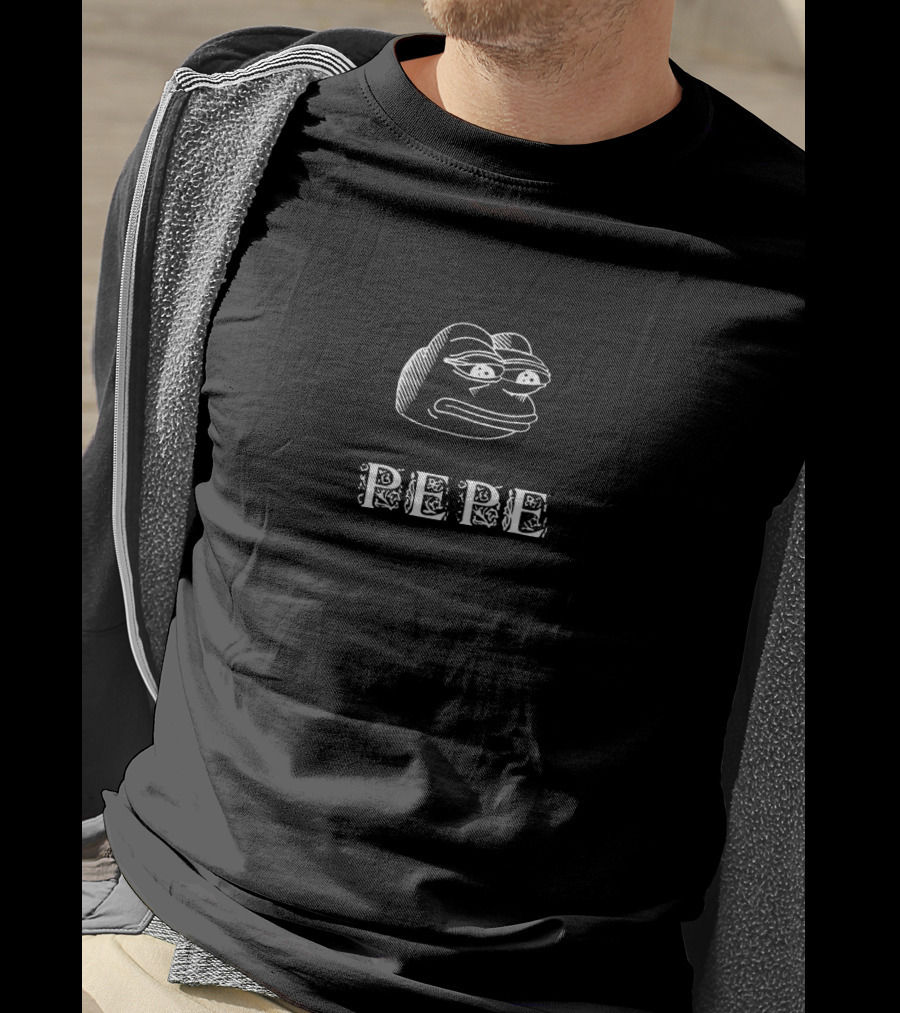Pewdiepie Pepe Meme Black And White Drawing T-Shirt