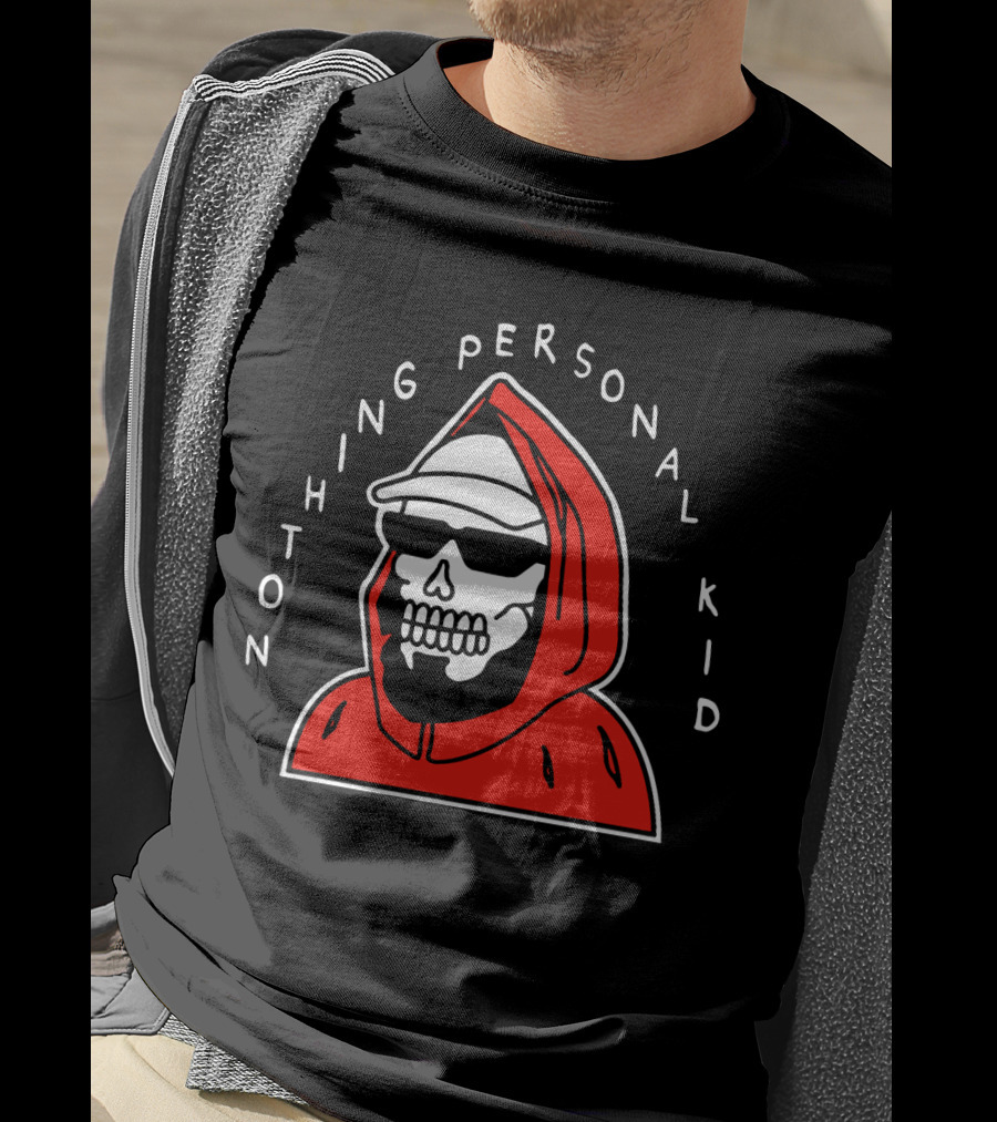 Pewdiepie Nothing Personal Kid Skeleton In Red T-Shirt
