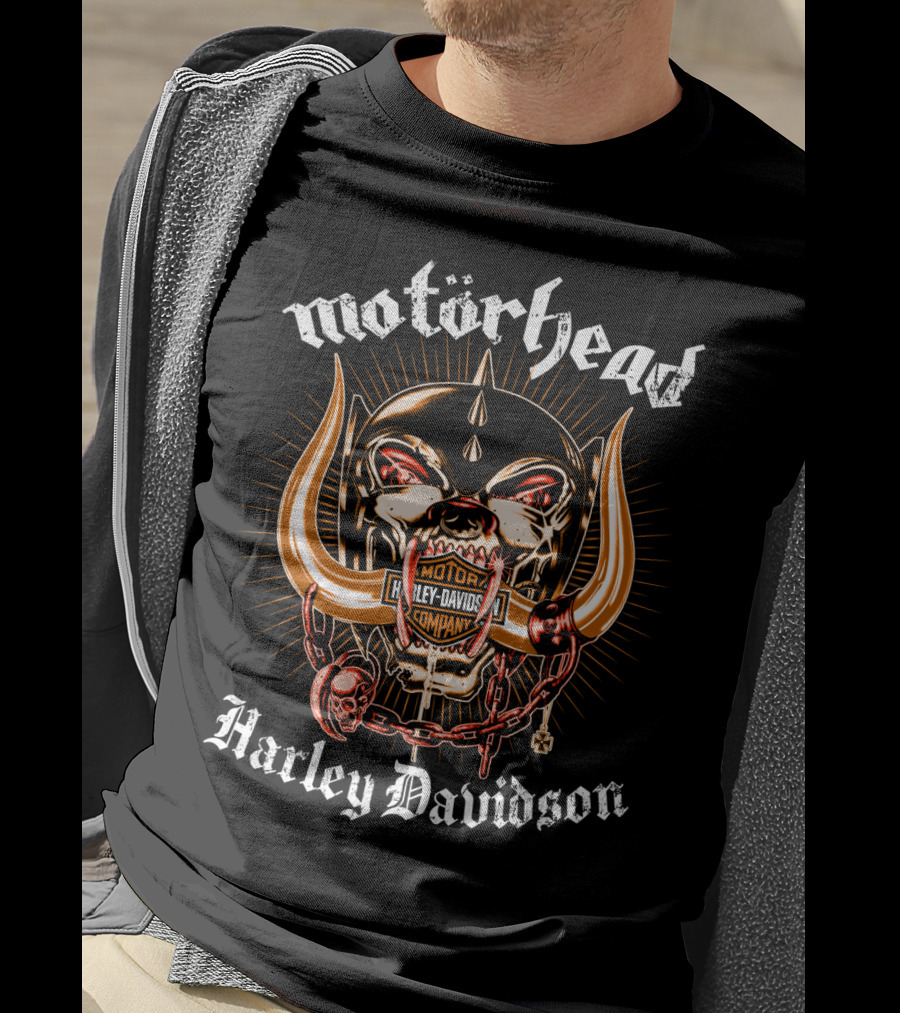 Motörhead Harley Davidson Company Logo Skull T-Shirt
