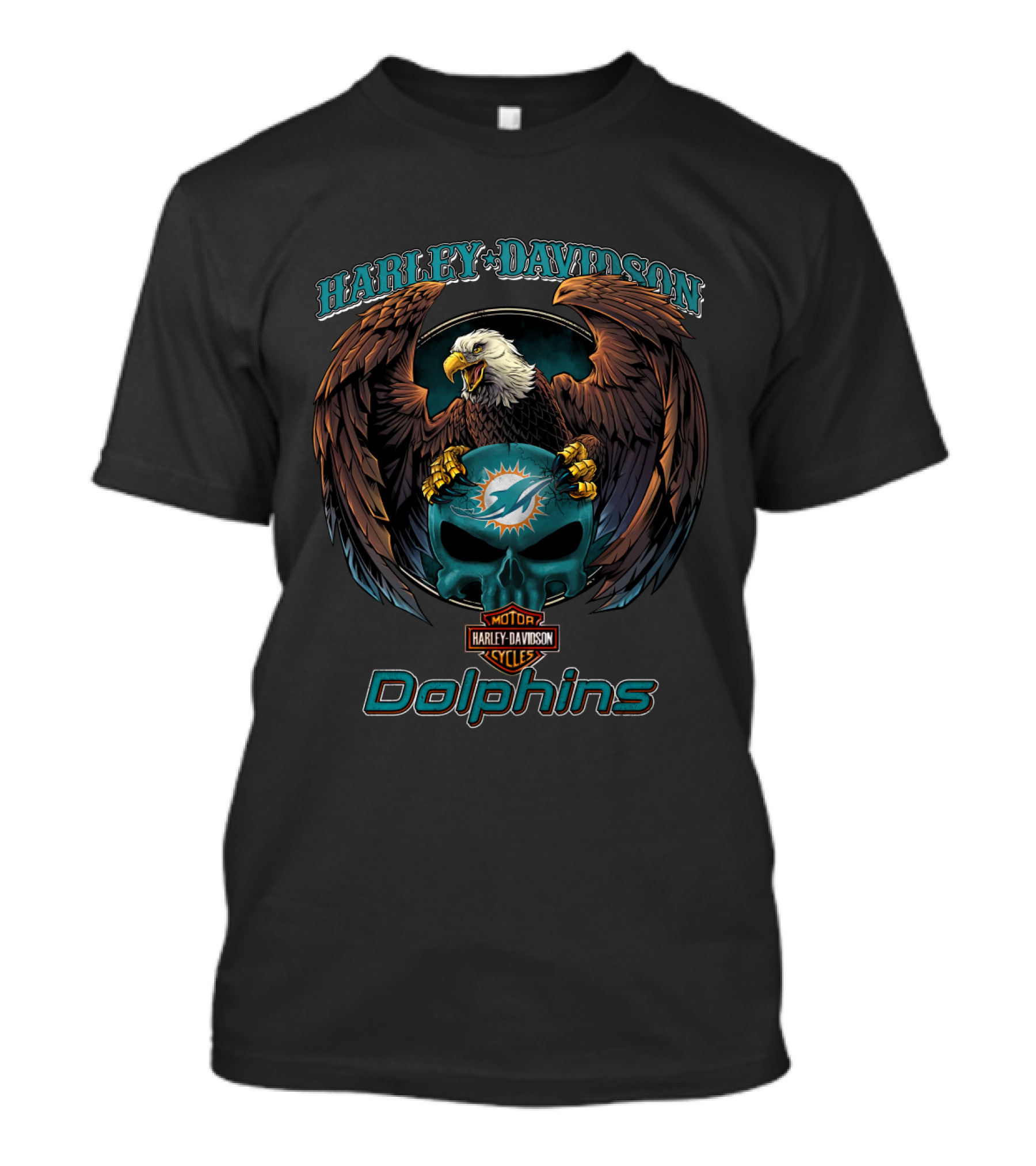 Harley Davidson Miami Dolphins Motorcycles Cycles T-Shirt