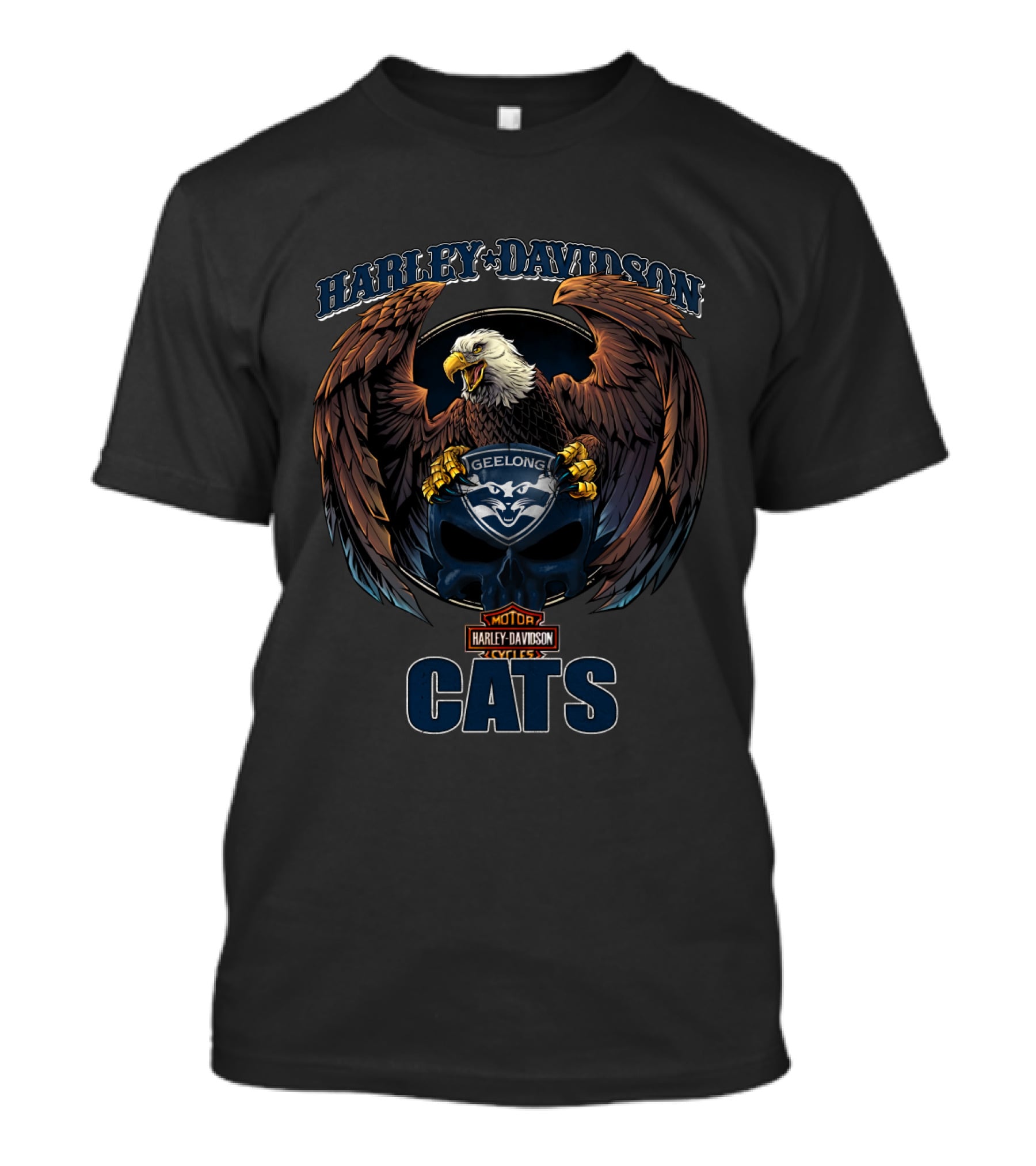 Harley Davidson Geelong Cats Eagle Motor Cycles T-Shirt