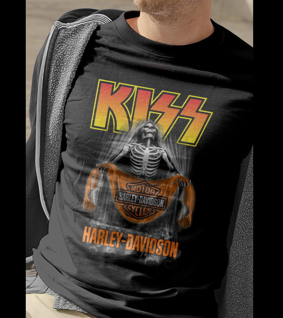 Kiss Harley Davidson Skeleton T-Shirt
