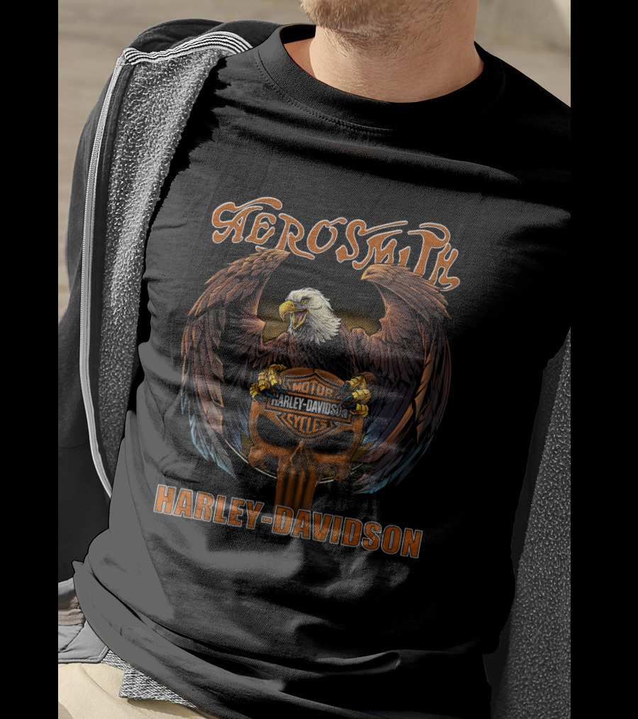Aerosmith Harley Davidson Eagle Motorcycles T-Shirt