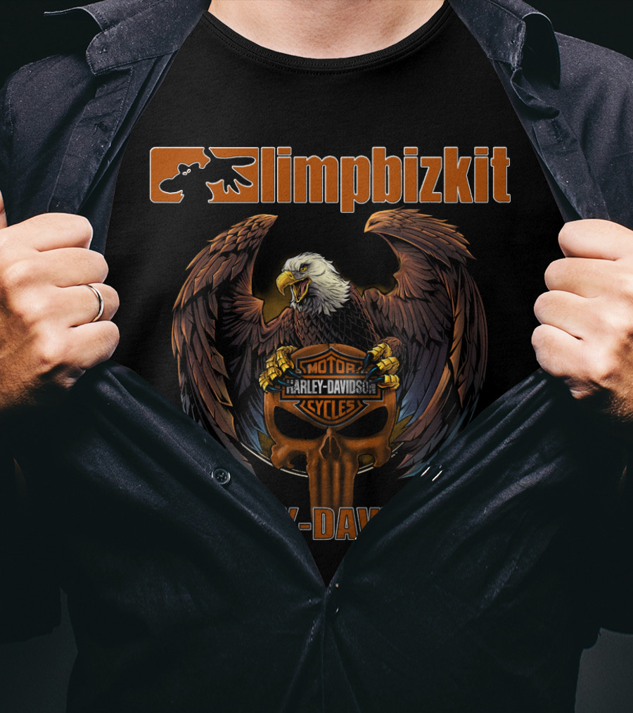 Limp Bizkit Harley Davidson Motor Cycles Eagle T-Shirt