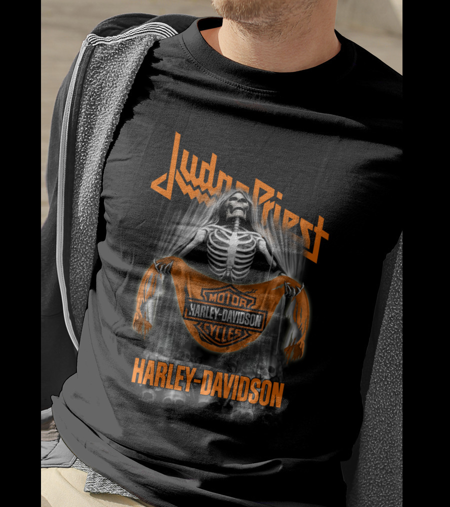 Judas Priest Harley Davidson Skeleton Motör Cycles T-Shirt