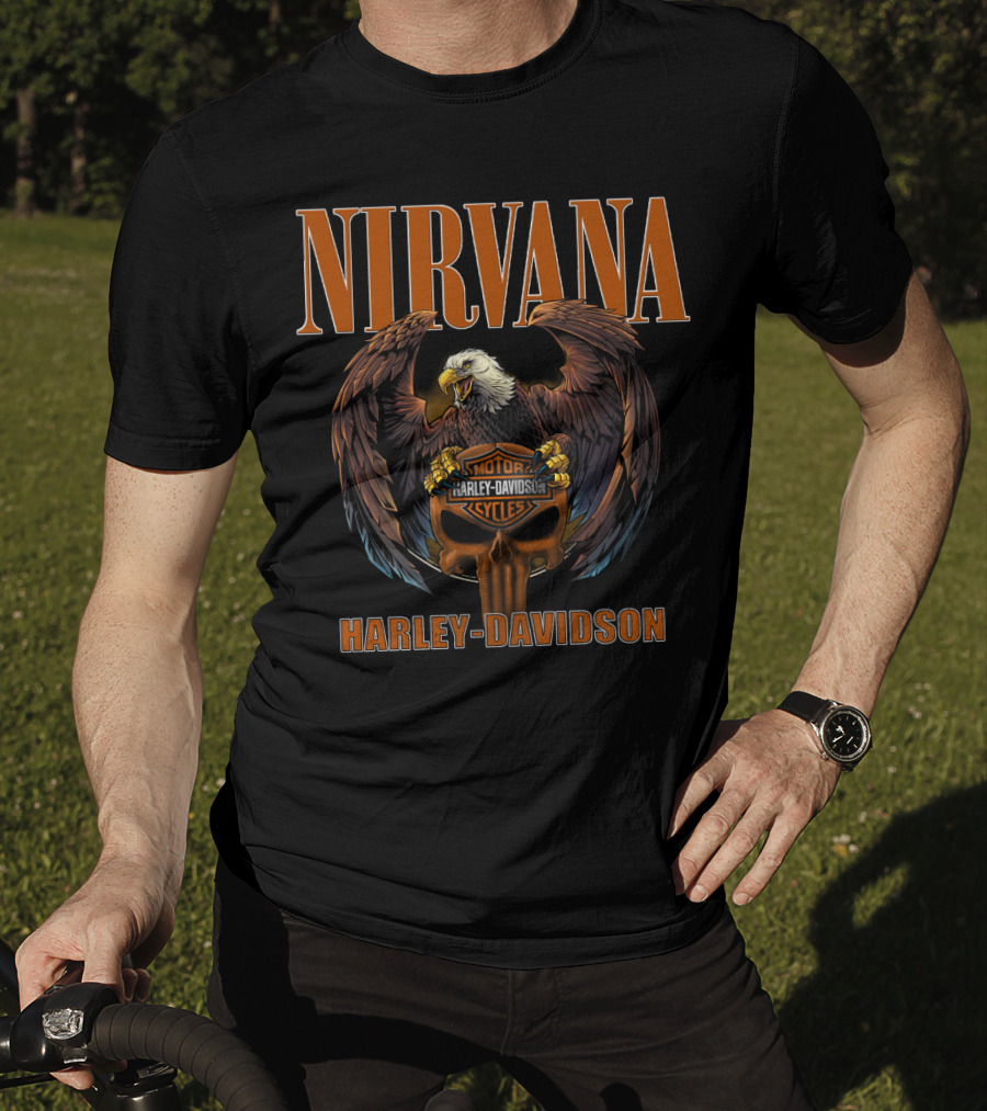 Nirvana Harley Davidson Motor Cycles Eagle T-Shirt
