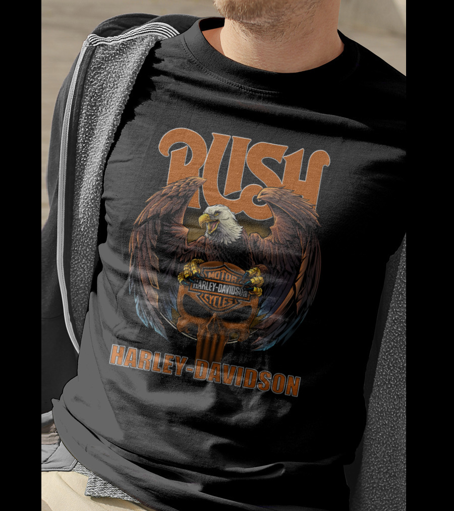 Rush Harley Davidson Motorcycles Eagle T-Shirt