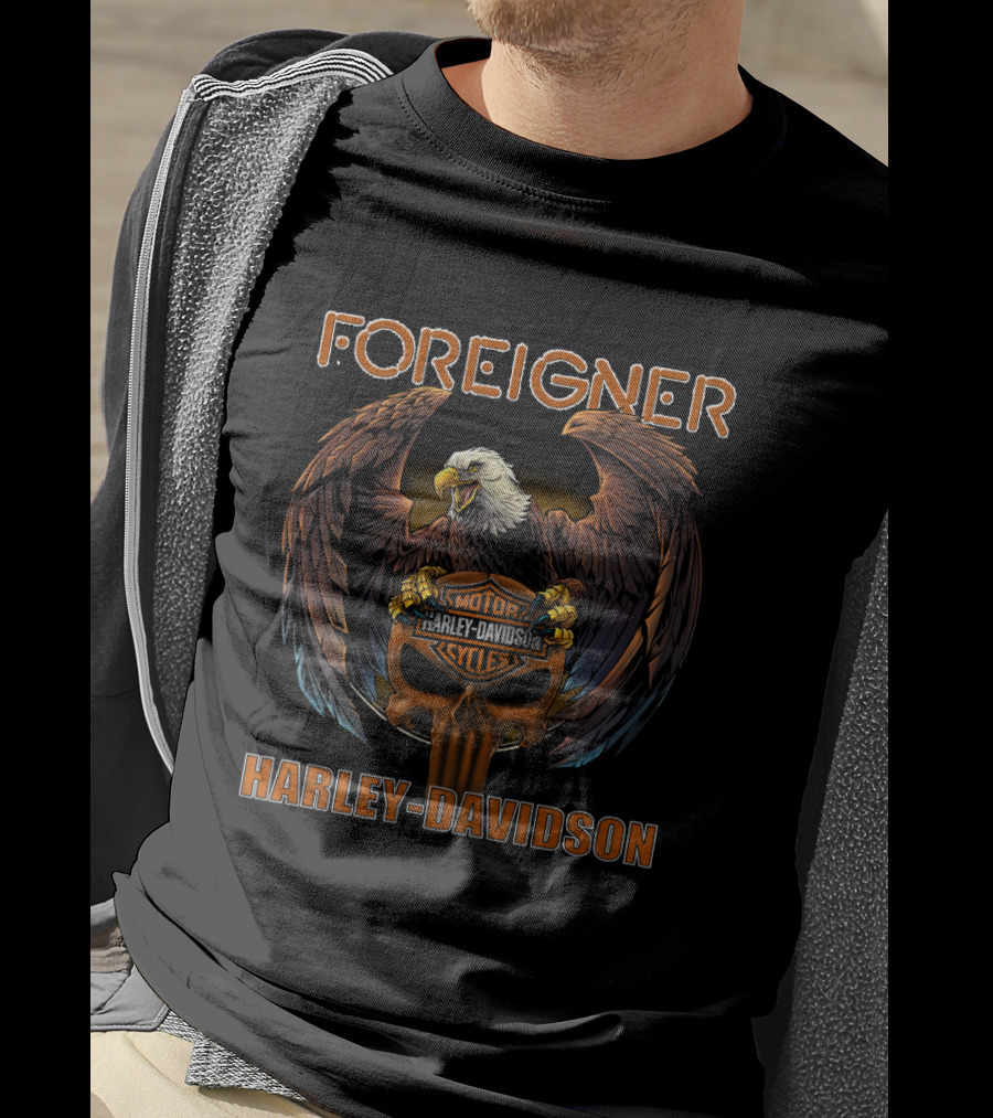 Foreigner Harley Davidson Eagle Emblem Motorcycles T-Shirt