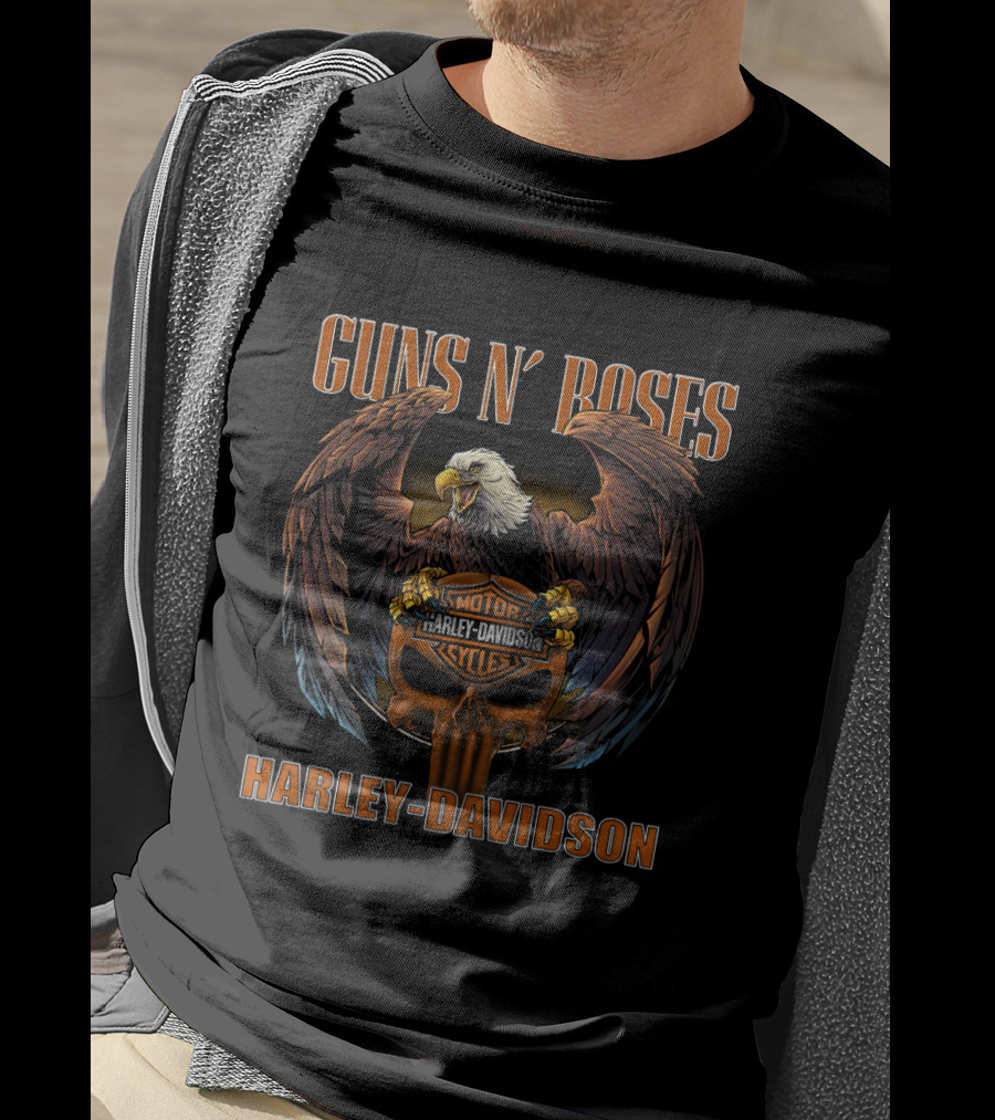 Guns N' Roses Harley Davidson Eagle Motorcycles T-Shirt