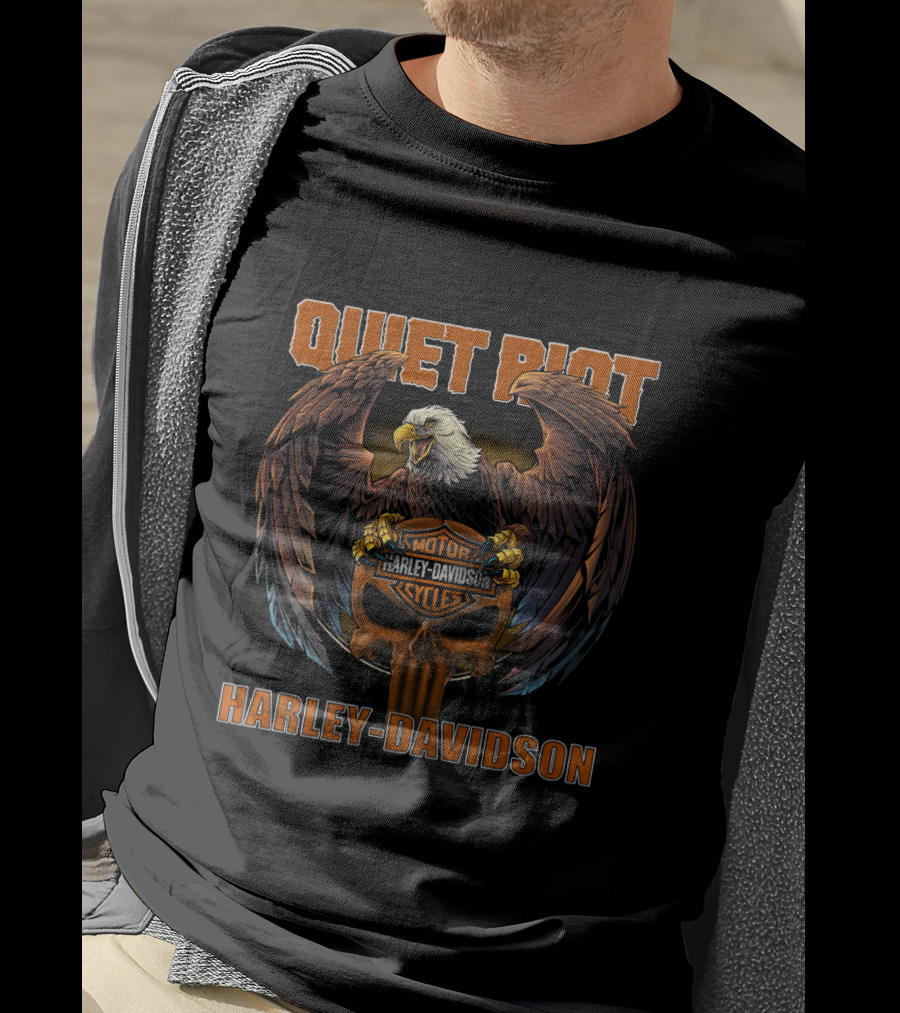 Quiet Riot Harley Davidson Motorcycles Eagle T-Shirt