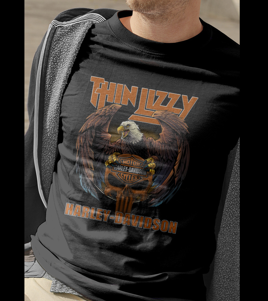 Thin Lizzy Harley Davidson Motorcycles Eagle T-Shirt