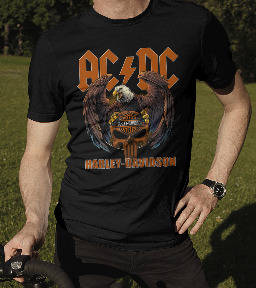 Acdc Harley Davidson Motor Cycles Eagle T-Shirt