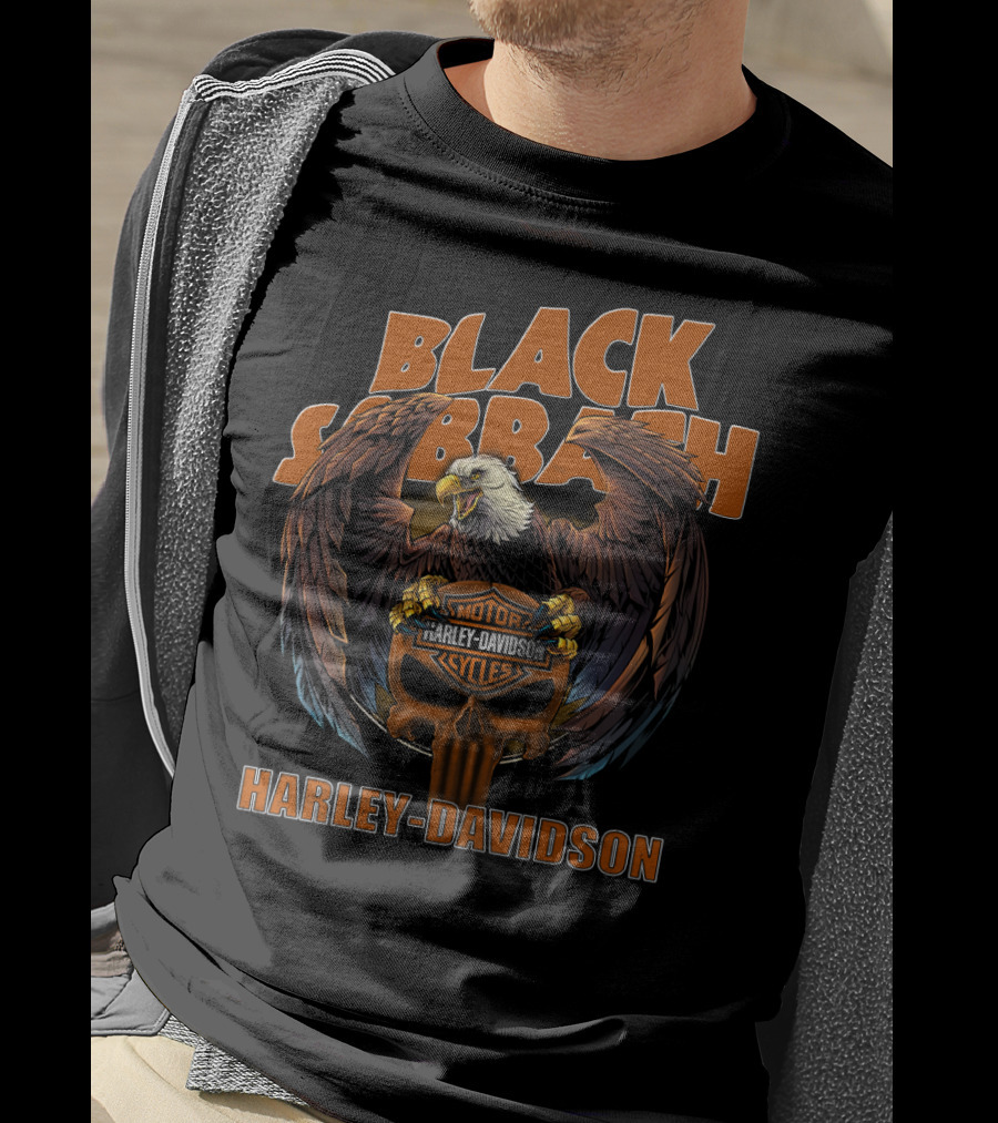 Black Sabbath Harley Davidson Motor Cycles Eagle T-Shirt