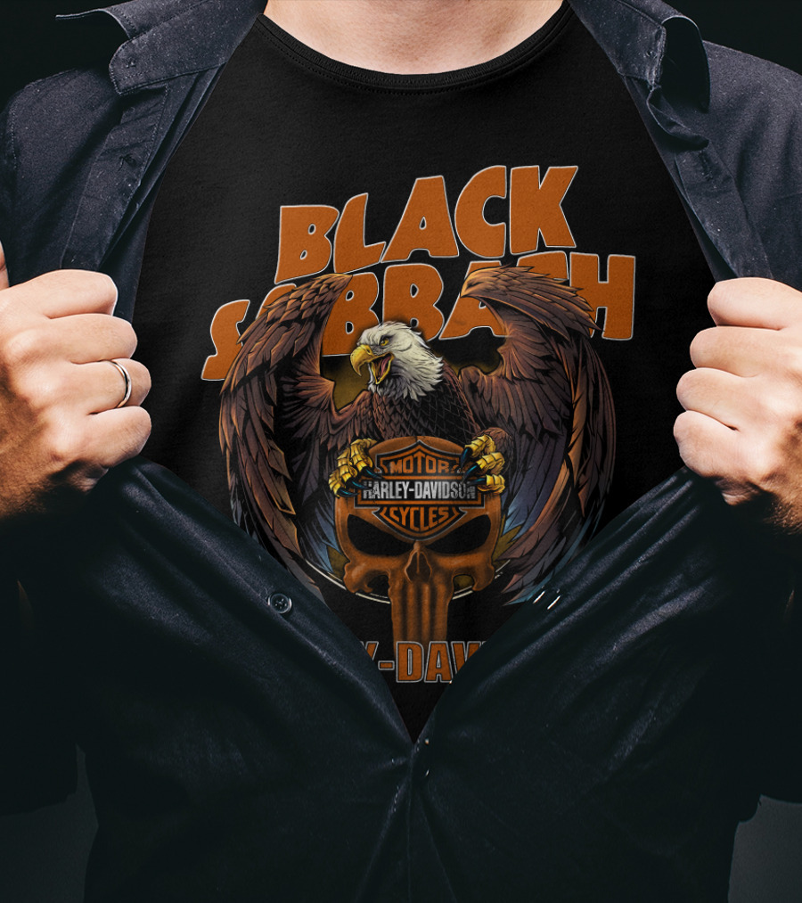 Black Sabbath Harley Davidson Motor Cycles Eagle T-Shirt