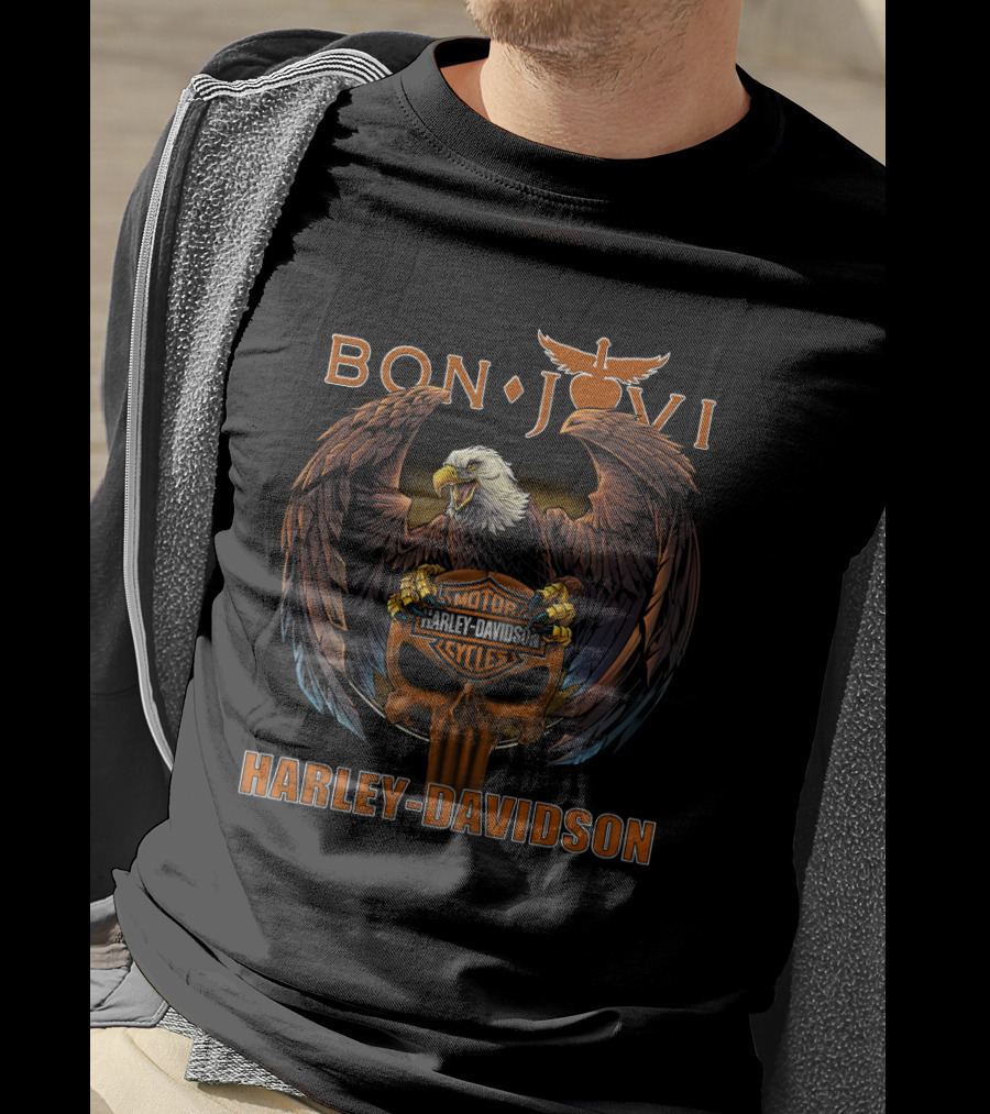 Bon Jovi Harley Davidson Motorcycles Eagle T-Shirt