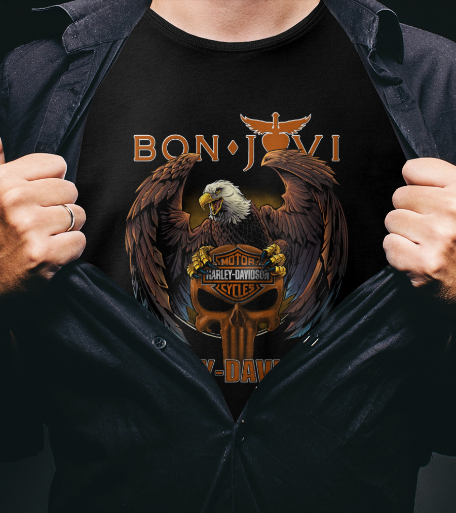 Bon Jovi Harley Davidson Motorcycles Eagle T-Shirt