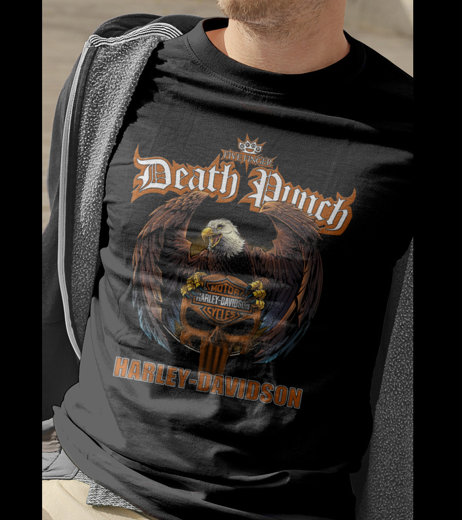 Five Finger Death Punch Harley Davidson Motorcycles Eagle T-Shirt