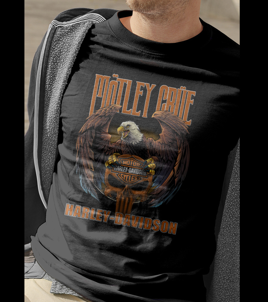Mötley Crüe Harley Davidson Eagle Motor Cycles T-Shirt