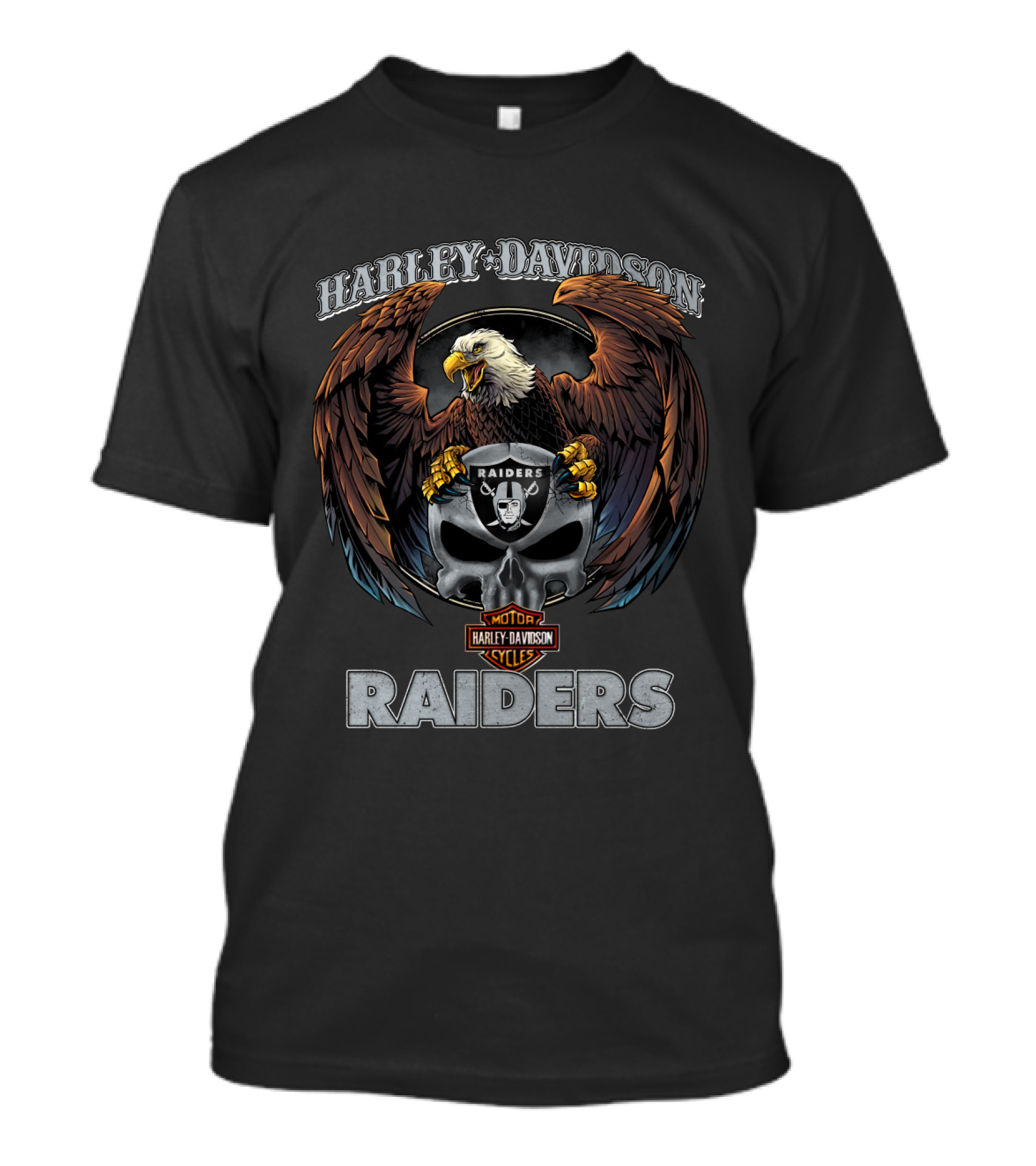 Harley Davidson Raiders Eagle Motor Cycles T-Shirt