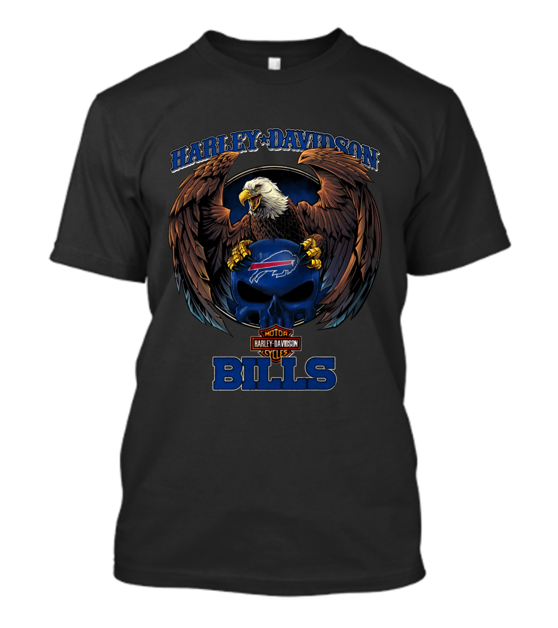 Harley Davidson Buffalo Bills Motor Cycles Eagle T-Shirt