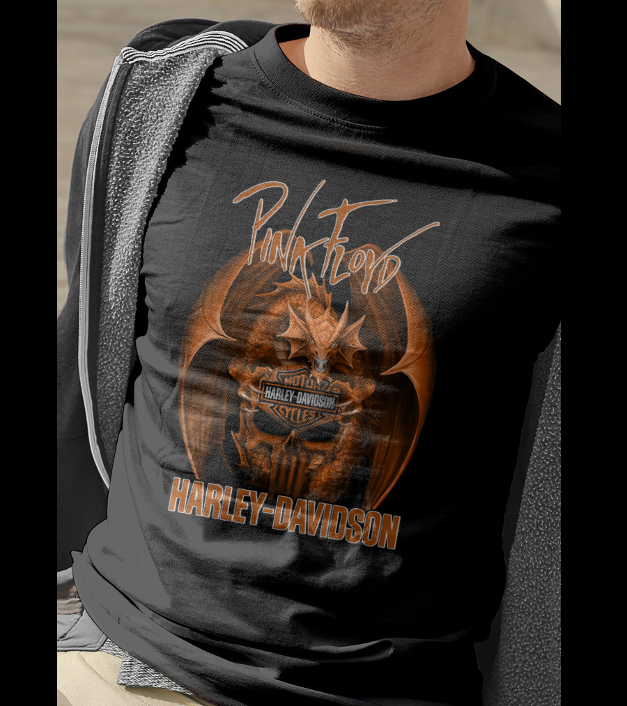 Pink Floyd Harley Davidson Dragon Skull T-Shirt