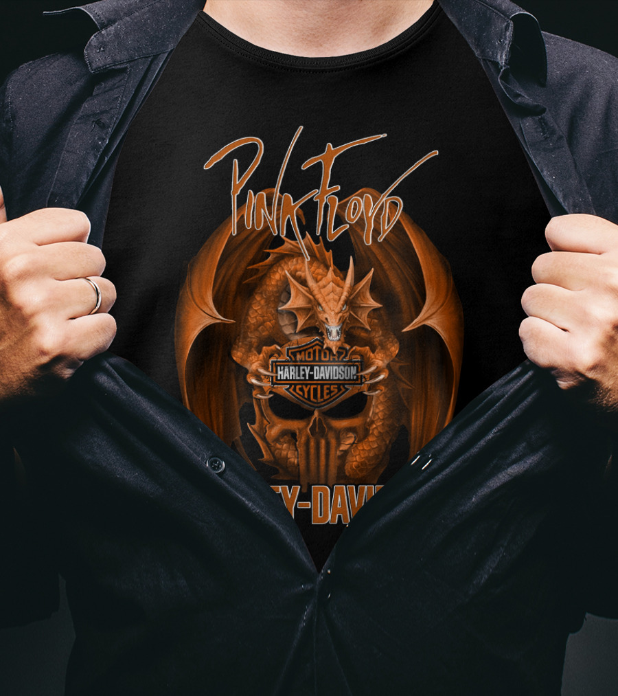 Pink Floyd Harley Davidson Dragon Skull T-Shirt