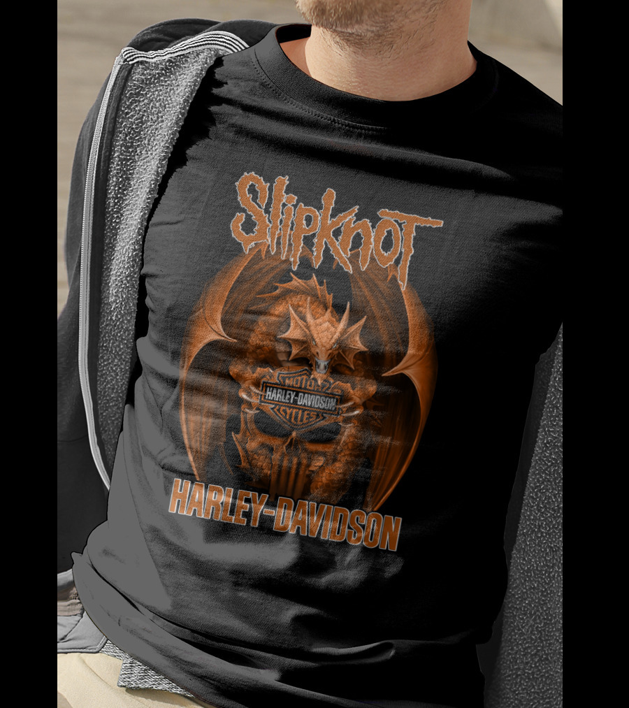 Slipknot Harley Davidson Cycles Dragon Skull T-Shirt