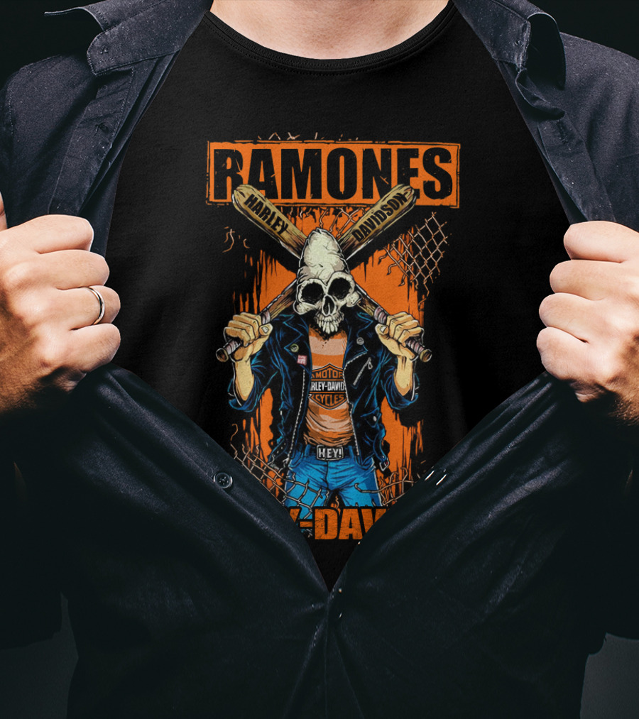 Ramones Harley Davidson Motorcycles Hey! T-Shirt