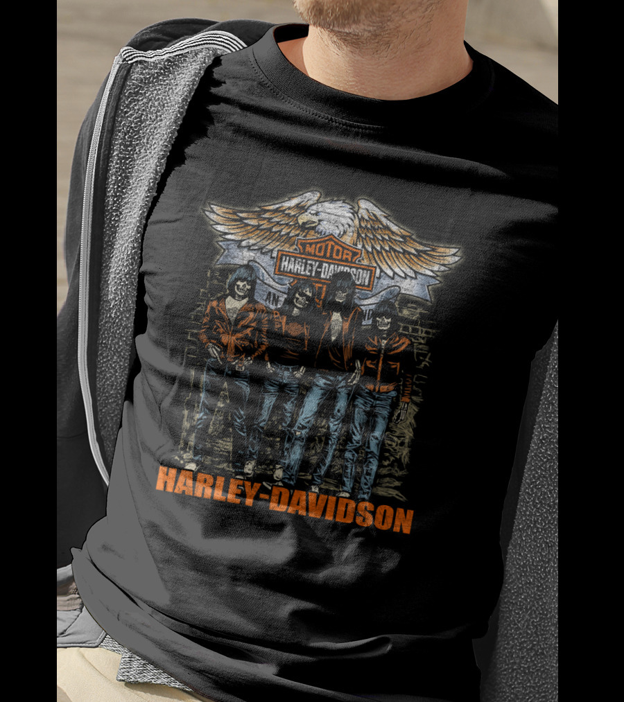 Ramones Motor Harley Davidson Winged T-Shirt