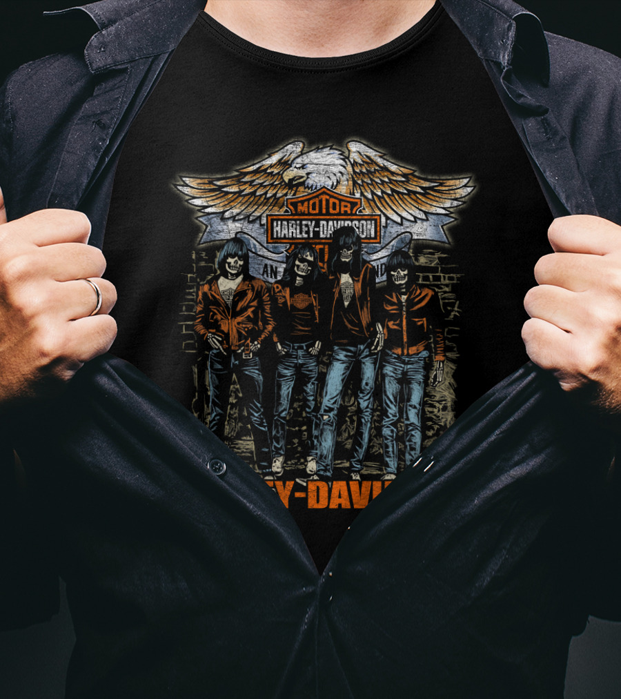 Ramones Motor Harley Davidson Winged T-Shirt